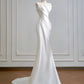 Jolie robe de mariée sirène plissée sans bretelles D3390
