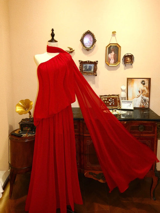 Jolie robe de bal trapèze asymétrique plissée, robe de soirée, robe de gala D3396