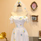 Robe de mariée à fleurs et épaules dénudées, la plus récente, D3399