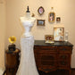 Robe de mariée sirène plissée sans bretelles, brillante, D3400