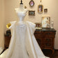 Robe de mariée sirène plissée sans bretelles, brillante, D3400