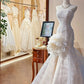 Superbe robe de mariée sirène plissée sans bretelles D3405