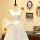 Robe de mariée élégante, coupe trapèze, sans bretelles, avec nœud papillon, D3411