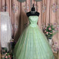 Shiny Prom Dress Strapless Tulle Ball Gown Evening Dress Quinceanera Dress  D3418