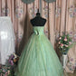 Shiny Prom Dress Strapless Tulle Ball Gown Evening Dress Quinceanera Dress  D3418