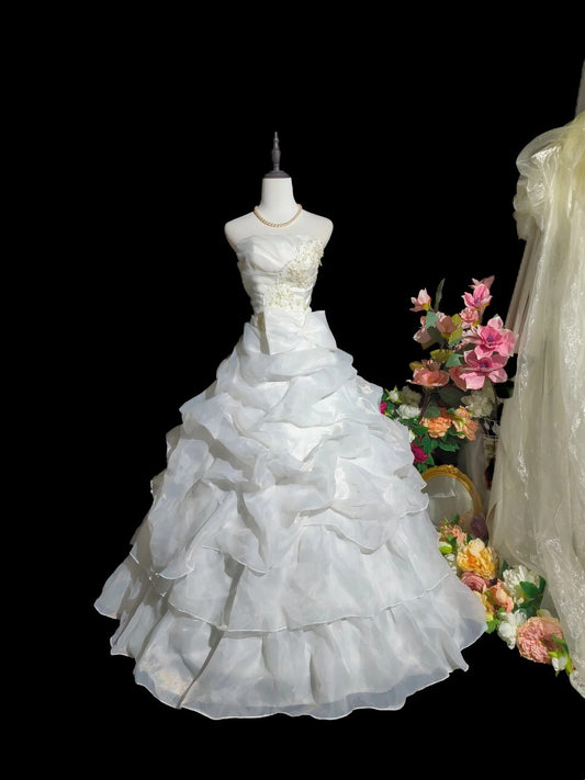 Beauty Brautkleid A-Linie Herzausschnitt Plissee Brautkleid D3302