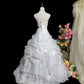 Retro Wedding Dress Strapless Pleated Ruffle Wedding Dress  D3421
