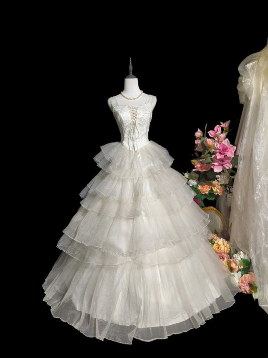 Robe de mariée beauté A-Line, décolleté en cœur, plissée, D3302