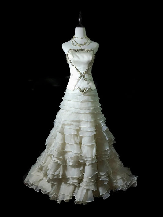 Robe de mariée beauté A-Line, décolleté en cœur, plissée, D3302