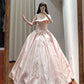 Stunning Prom Dress Light Pink Sweetheart Pleated Ball Gown Quinceanera Dress D3443