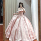 Stunning Prom Dress Light Pink Sweetheart Pleated Ball Gown Quinceanera Dress D3443