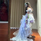 Beauty Homecoming Dress Off Shoulder Hi-lo Hem Tulle Birthday Party Dress    D3444