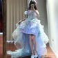 Beauty Homecoming Dress Off Shoulder Hi-lo Hem Tulle Birthday Party Dress    D3444