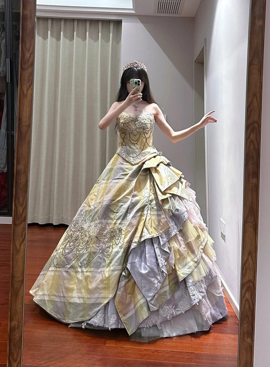 Neuestes Ballkleid A-Linie Schatz Plissee Abendkleid Galakleid Geburtstagspartykleid D3416