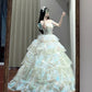 Shiny Prom Dress Off Shoulder Tiered Ball Gown Birthday Party Dress Princess Dress   D3450