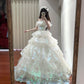 Shiny Prom Dress Off Shoulder Tiered Ball Gown Birthday Party Dress Princess Dress   D3450