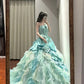 Sweet Prom Dress Strapless Tiered Pleated Ball Gown Quinceanera Dress   D3453