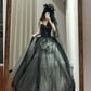 Stunning Prom Dress Black Sweetheart Tulle Pleated Ball Gown Quinceanera Dress    D3454