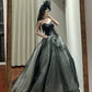 Stunning Prom Dress Black Sweetheart Tulle Pleated Ball Gown Quinceanera Dress    D3454