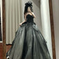 Stunning Prom Dress Black Sweetheart Tulle Pleated Ball Gown Quinceanera Dress    D3454