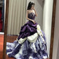 Gorgeous Prom Dress Dark Purple Strapless Ruffle Ball Gown Quinceanera Dress Evening Dress    D3455