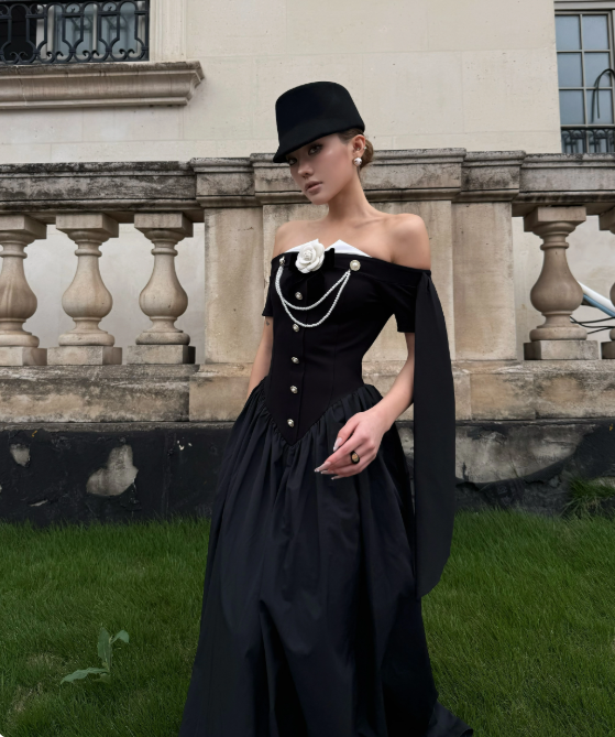 Elegant Prom Dress Off Shoulder Pleated Long Evening Gown Cocktail Dress D3458