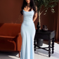 Stunning Prom Dress Light Blue Spaghetti Straps Evening Gown Cocktail Dress D3460