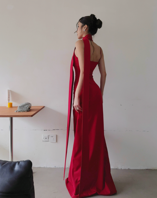 Stunning Prom Dress Spaghetti Straps Pleated Long Evening Dress Gala Dress  D3462