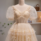 Sweet Prom Dress V-neck Tulle Pleated Quinceanera Dress Evening Dress  D3471