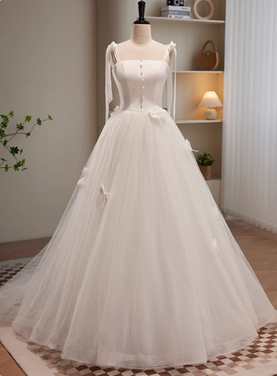 Robe de mariée beauté A-Line, décolleté en cœur, plissée, D3302