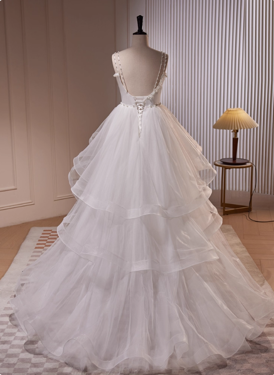 Robe de mariée beauté A-Line, décolleté en cœur, plissée, D3302