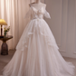 Robe de mariée beauté A-Line, décolleté en cœur, plissée, D3302