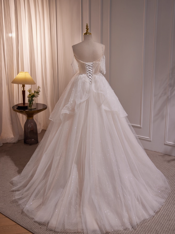 Robe de mariée beauté A-Line, décolleté en cœur, plissée, D3302