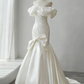 Stunning Wedding Dress Off Shoulder Pleated Mermaid Wedding Dress   D3483