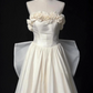 Charming Wedding Dress A Line Strapless Flower Pleated Wedding Dress   D3485