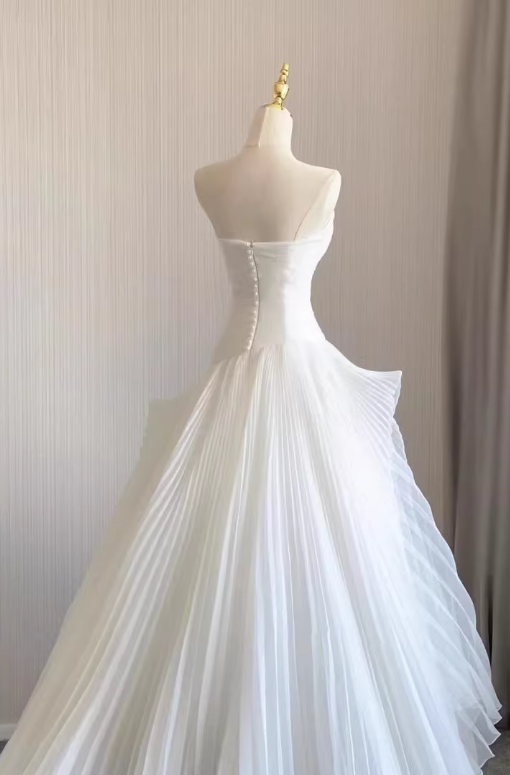 Beauty Brautkleid A-Linie Herzausschnitt Plissee Brautkleid D3302