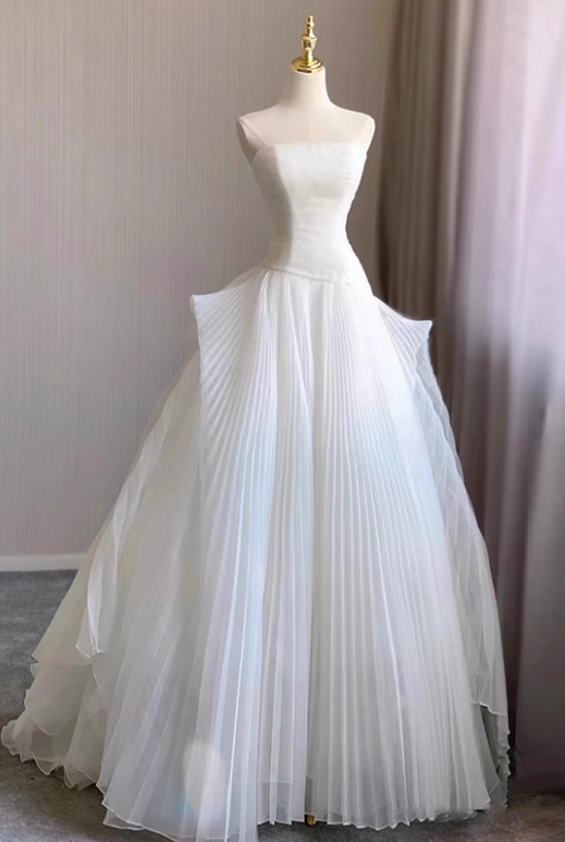 Beauty Brautkleid A-Linie Herzausschnitt Plissee Brautkleid D3302