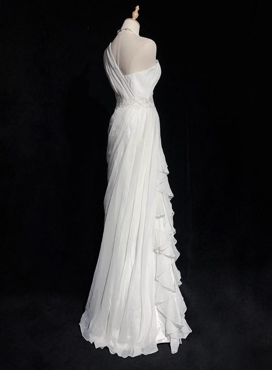 Robe de mariée beauté A-Line, décolleté en cœur, plissée, D3302
