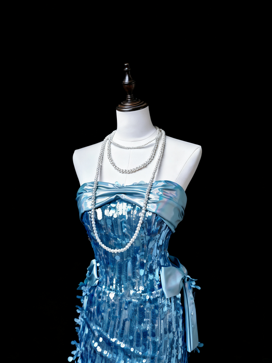 Robe de bal brillante à paillettes et col en cœur, robe de soirée sirène, robe de gala, robe de fête d'anniversaire, D3415