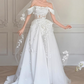 Stunning Wedding Dress Off Shoulder Floral Pleated Wedding Dress  D3509