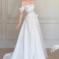 Stunning Wedding Dress Off Shoulder Floral Pleated Wedding Dress  D3509