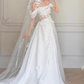 Stunning Wedding Dress Off Shoulder Floral Pleated Wedding Dress  D3509