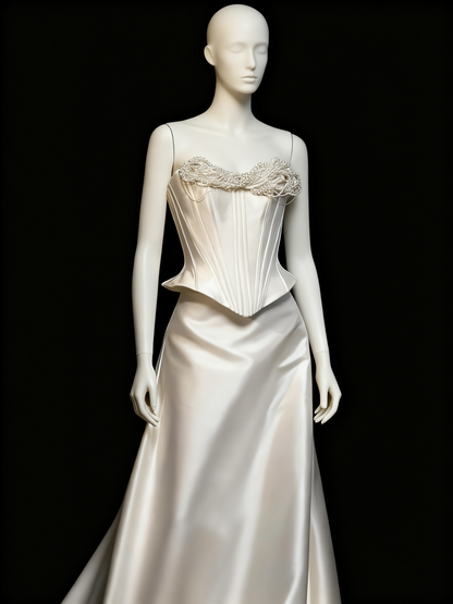 Beauty Brautkleid A-Linie Herzausschnitt Plissee Brautkleid D3302