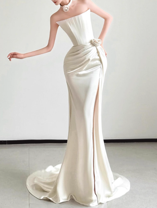 Beauty Brautkleid A-Linie Herzausschnitt Plissee Brautkleid D3302