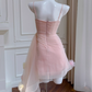 Sweet Homecoming Dress Spaghetti Straps Pleated Tulle Birthday Party Dress Cocktail Dress    D3512