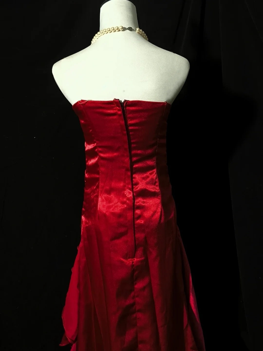 Stunning Prom Dress A Line Strapless Pleated Tiered Evening Dress Gala Dress   D3529