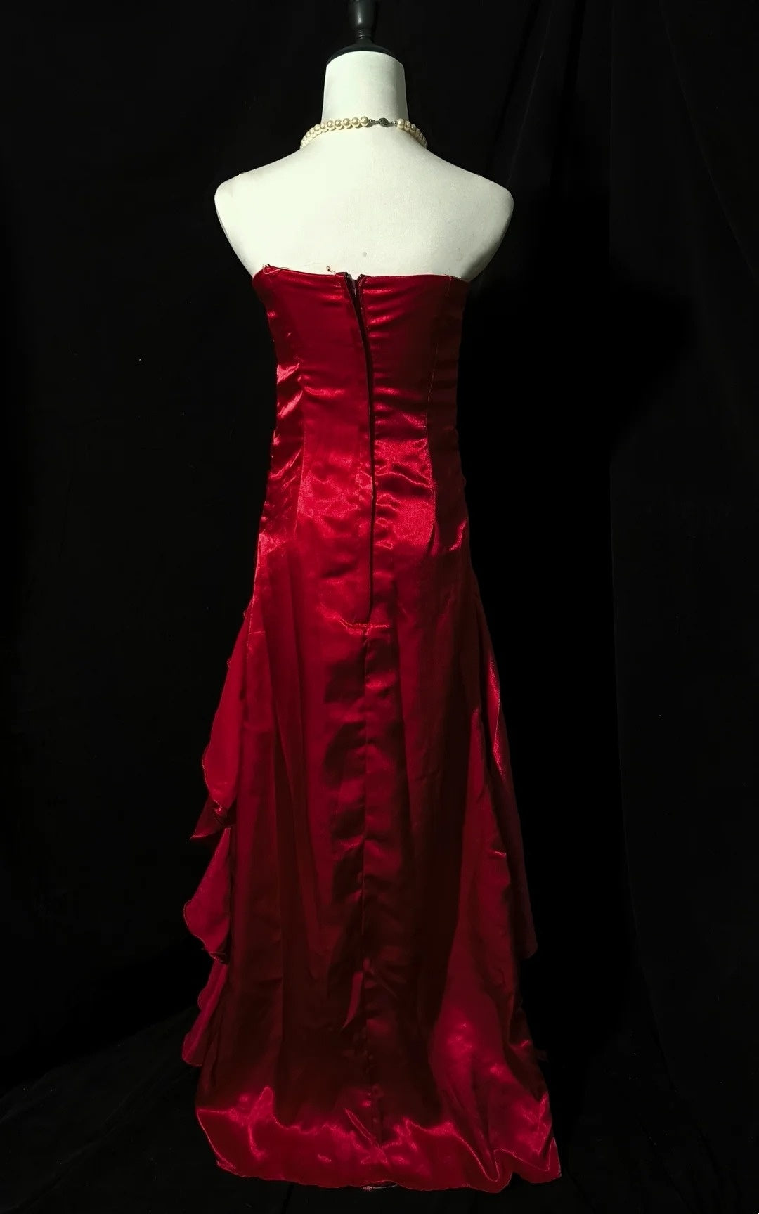 Stunning Prom Dress A Line Strapless Pleated Tiered Evening Dress Gala Dress   D3529