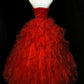 Vintage Prom Dress Strapless Sequins Ruffle Ball Gown Evening Dress  D3531