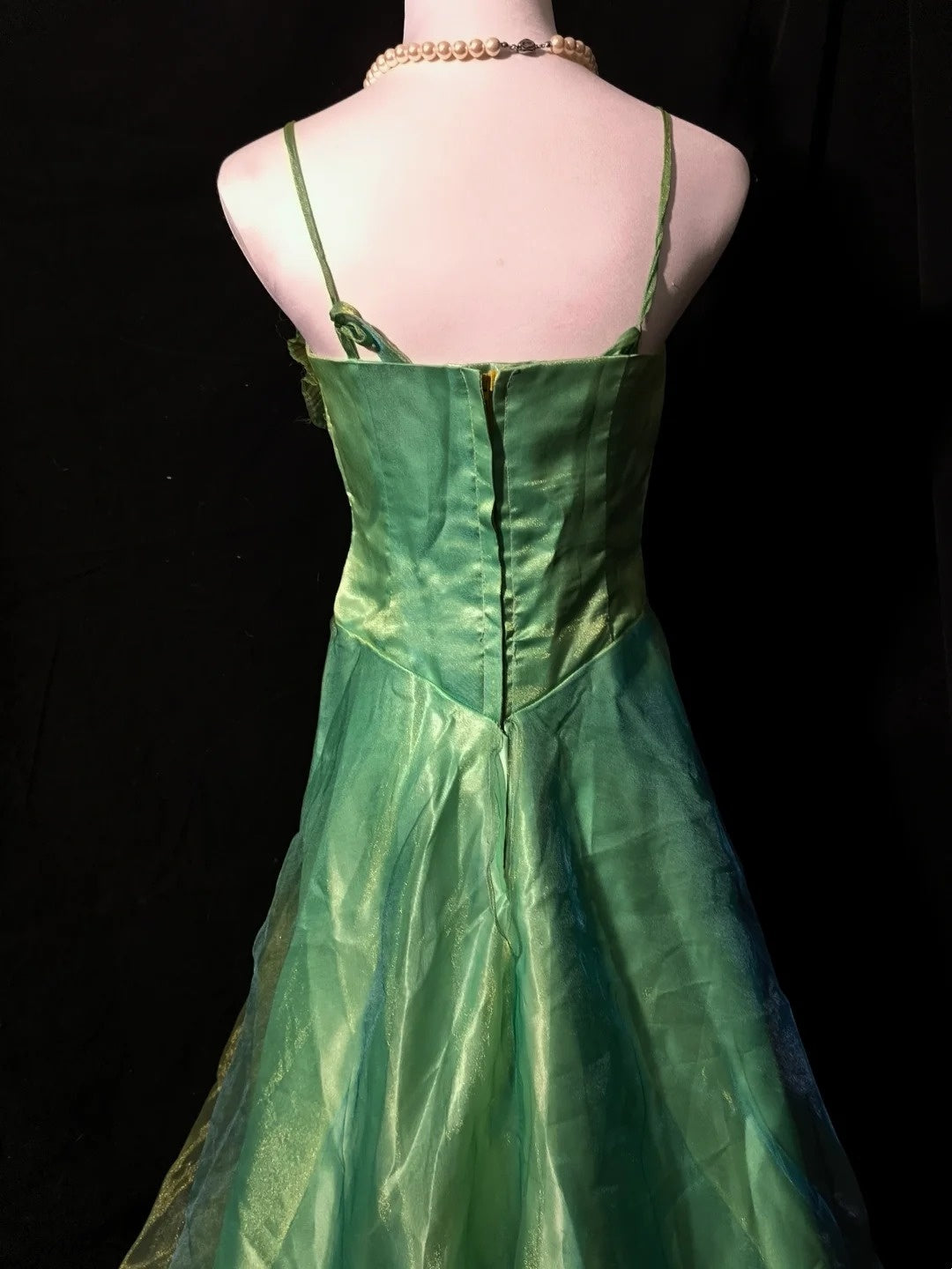 Stunning Prom Dress A Line Spaghetti Straps Tulle Flower Evening Dress Birthday Party Dress   D3552