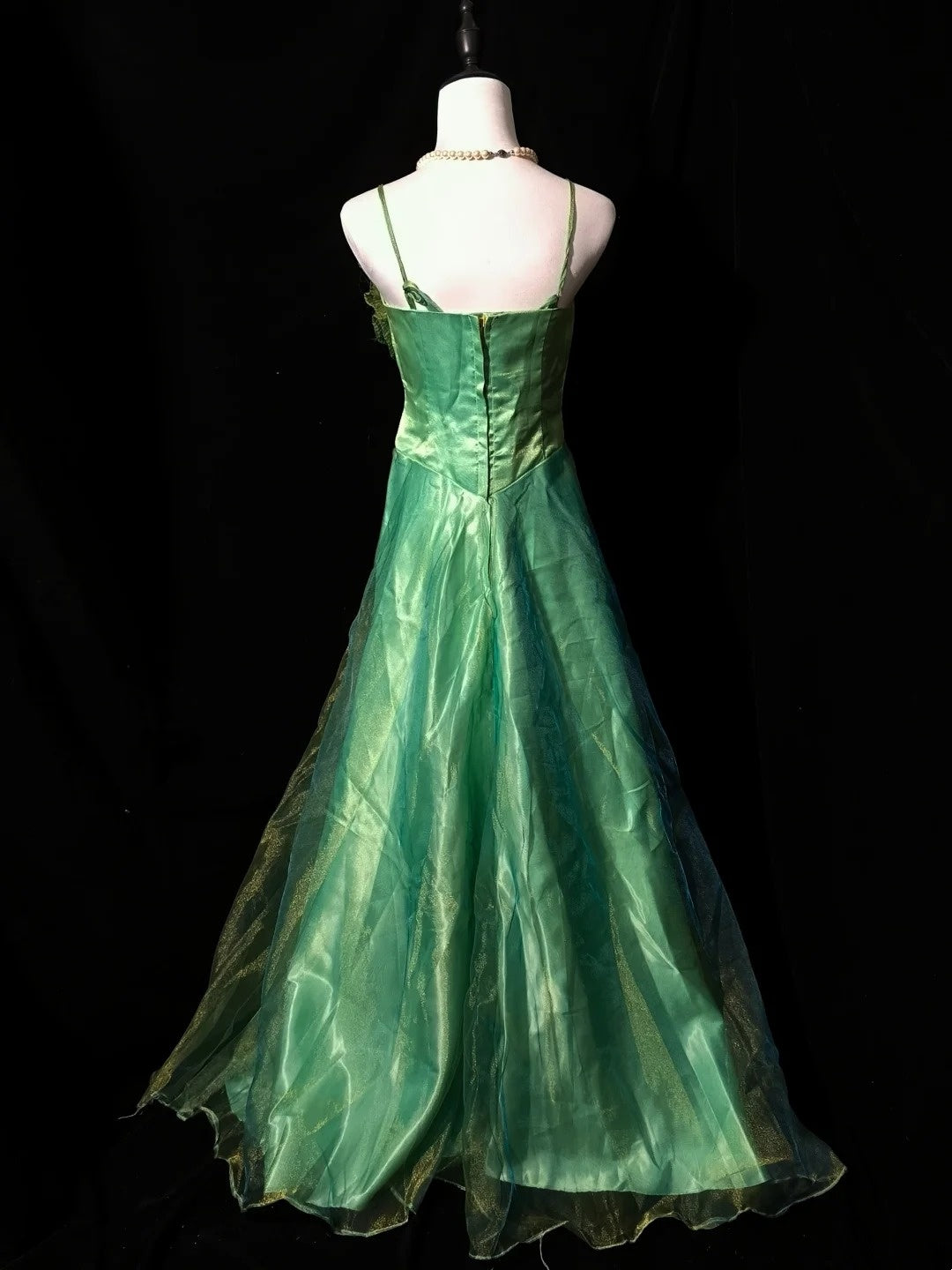 Stunning Prom Dress A Line Spaghetti Straps Tulle Flower Evening Dress Birthday Party Dress   D3552